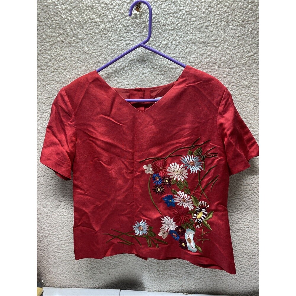 Borcellini Exclusive Creation Blouse Red Size 14
